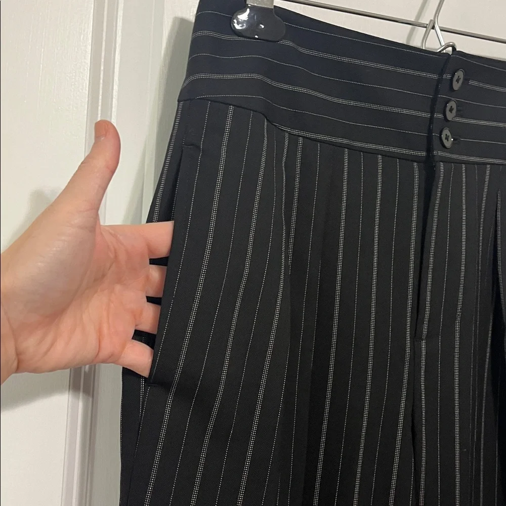 Lauren Ralph Lauren Pinstripe Wool Crepe Wide Leg Pant Sz 4P - Picture 6 of 11